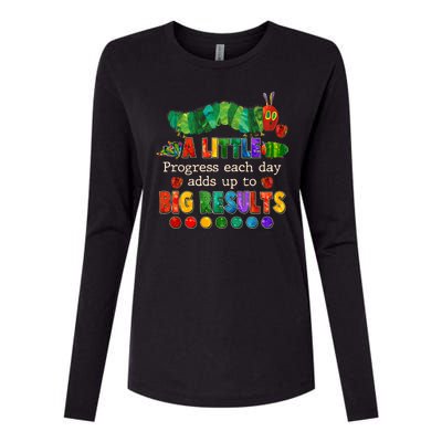 A Little Progress Each Day Adds Up To Big Results Womens Cotton Relaxed Long Sleeve T-Shirt