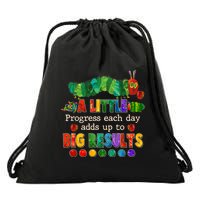 A Little Progress Each Day Adds Up To Big Results Drawstring Bag