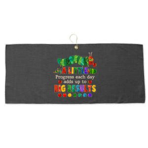 A Little Progress Each Day Adds Up To Big Results Large Microfiber Waffle Golf Towel