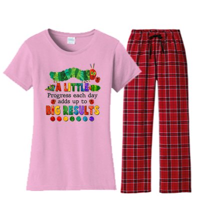 A Little Progress Each Day Adds Up To Big Results Women's Flannel Pajama Set