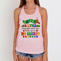 A Little Progress Each Day Adds Up To Big Results Women's Knotted Racerback Tank