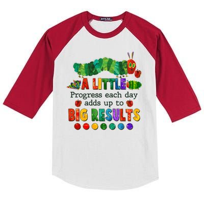 A Little Progress Each Day Adds Up To Big Results Kids Colorblock Raglan Jersey