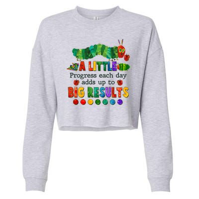 A Little Progress Each Day Adds Up To Big Results Cropped Pullover Crew