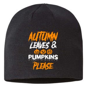 Autumn Leaves & Pumpkins Please Graphic Sustainable Beanie