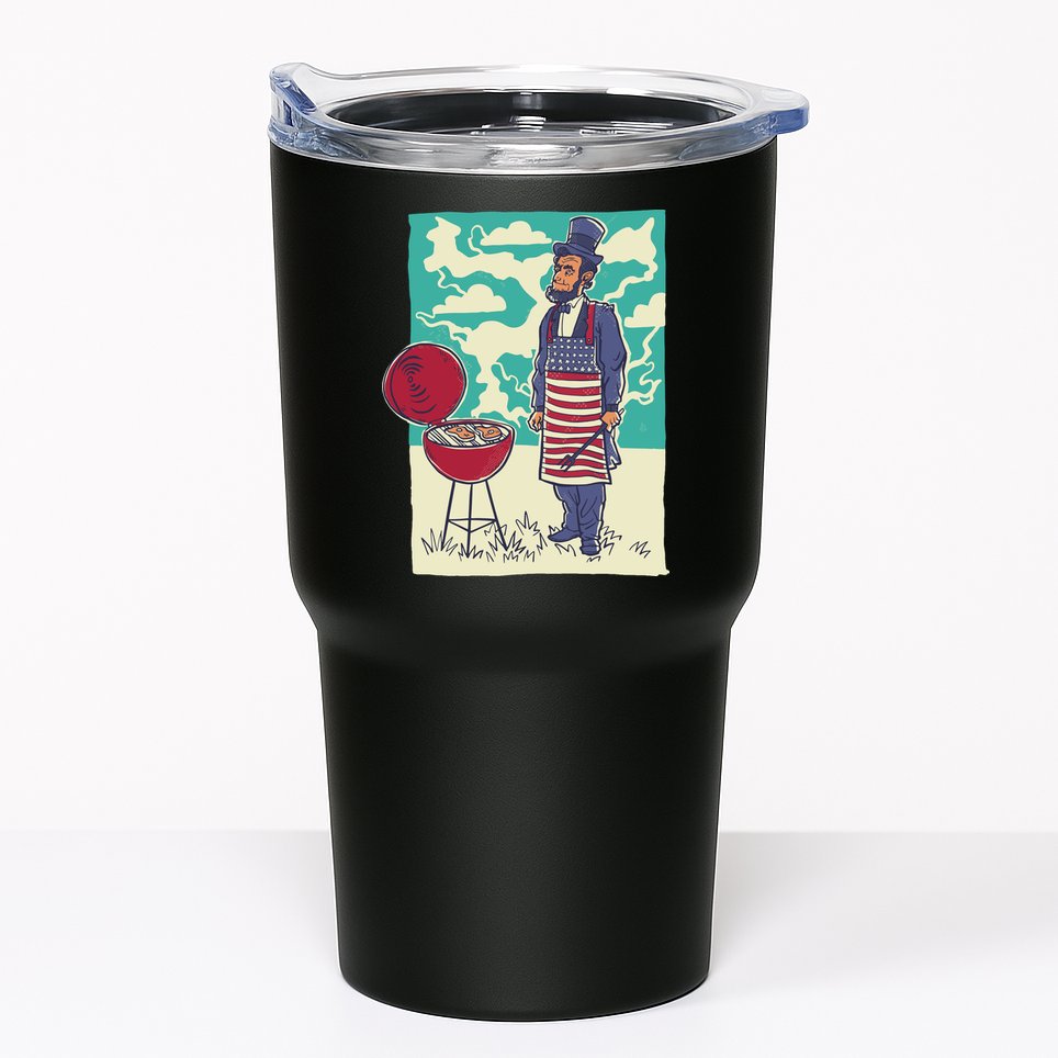 Abe Lincoln Patriotic Barbeque BBQ Tumbler