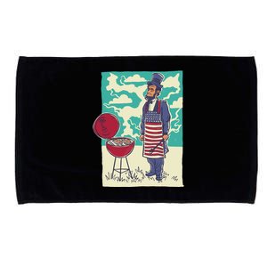 Abe Lincoln Patriotic Barbeque BBQ Microfiber Hand Towel