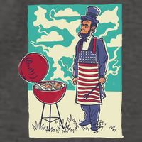 Abe Lincoln Patriotic Barbeque BBQ Vector Backpack