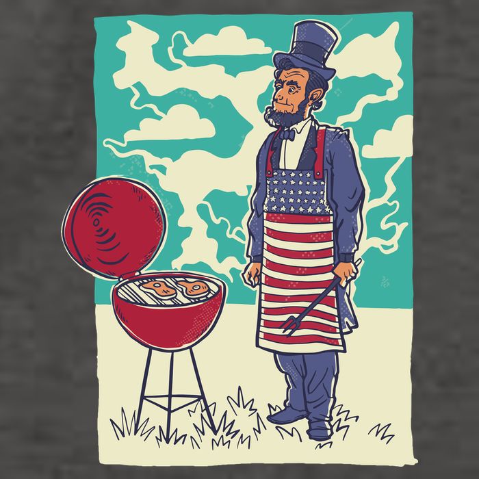 Abe Lincoln Patriotic Barbeque BBQ Vector Backpack