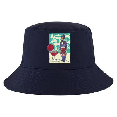 Abe Lincoln Patriotic Barbeque BBQ Cool Comfort Performance Bucket Hat