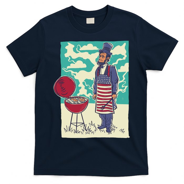 Abe Lincoln Patriotic Barbeque BBQ T-Shirt