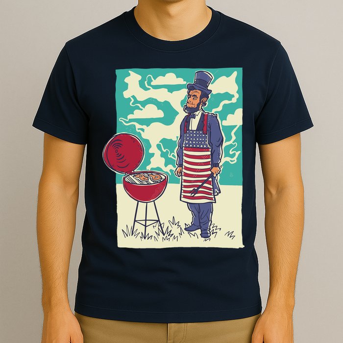 Abe Lincoln Patriotic Barbeque BBQ T-Shirt