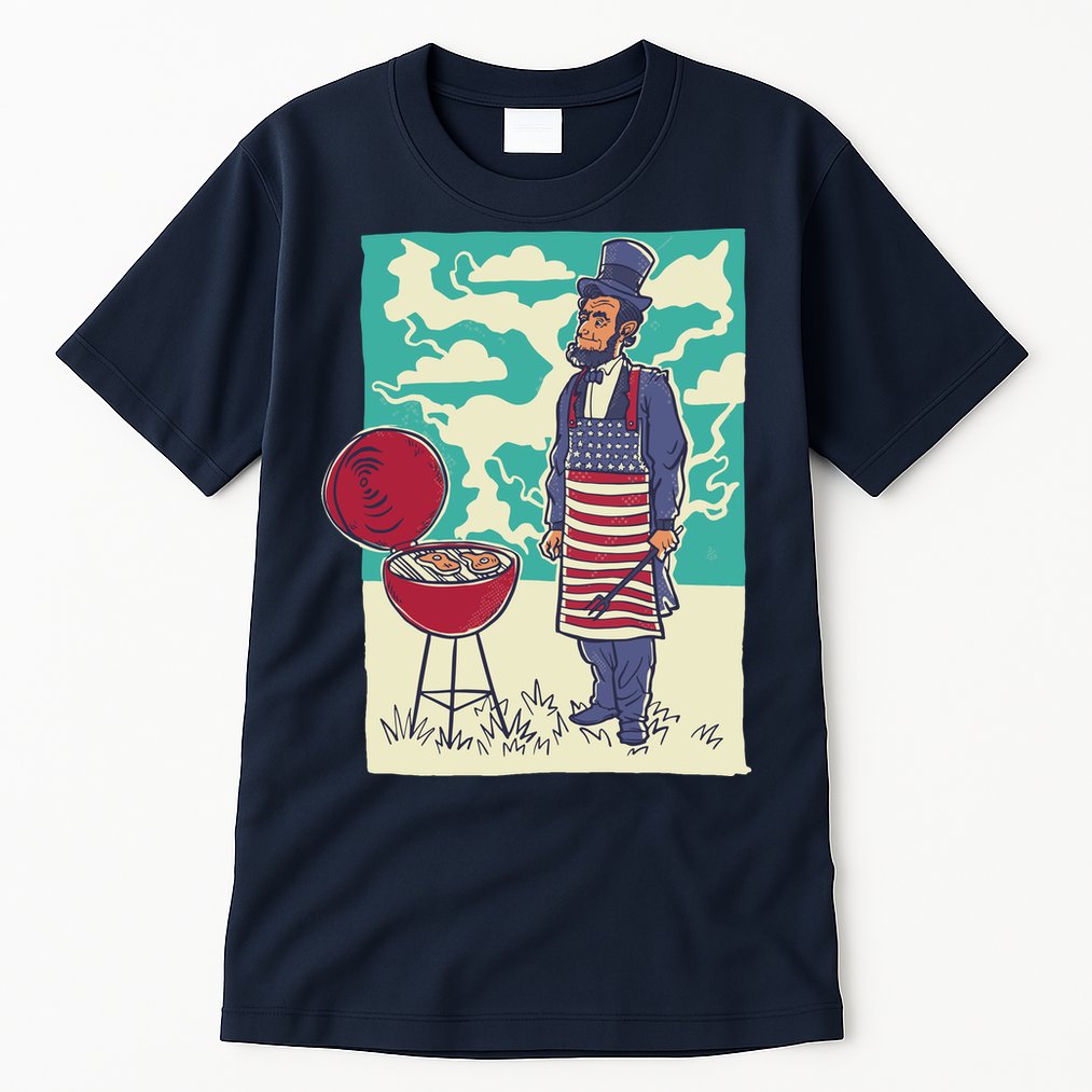 Abe Lincoln Patriotic Barbeque BBQ Tall T-Shirt