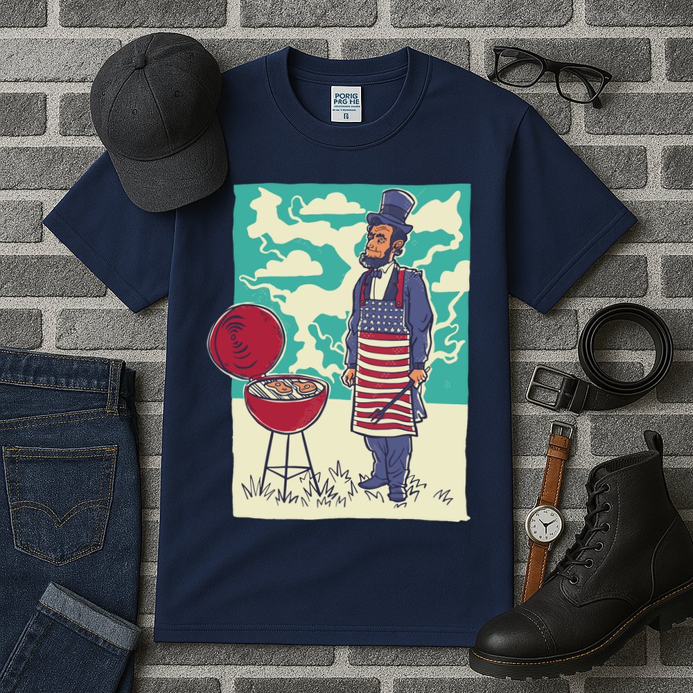 Abe Lincoln Patriotic Barbeque BBQ Tall T-Shirt
