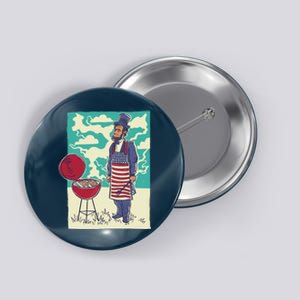 Abe Lincoln Patriotic Barbeque BBQ Button