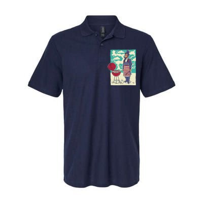 Abe Lincoln Patriotic Barbeque BBQ Softstyle Adult Sport Polo