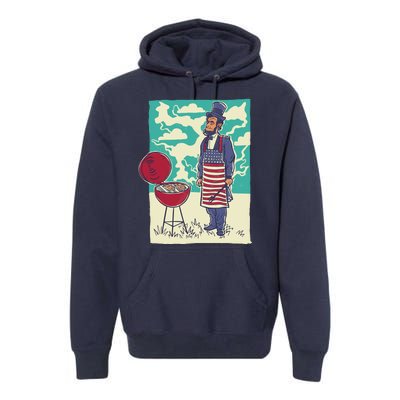 Abe Lincoln Patriotic Barbeque BBQ Premium Hoodie