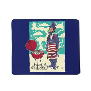 Abe Lincoln Patriotic Barbeque BBQ Mousepad