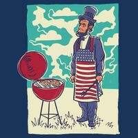 Abe Lincoln Patriotic Barbeque BBQ Poster