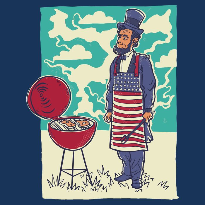 Abe Lincoln Patriotic Barbeque BBQ Poster
