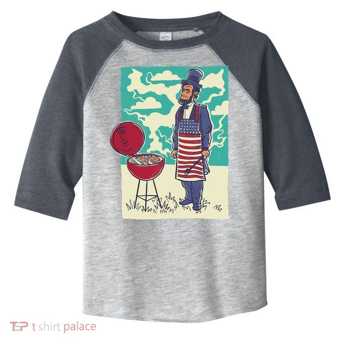 Abe Lincoln Patriotic Barbeque BBQ Toddler Fine Jersey T-Shirt