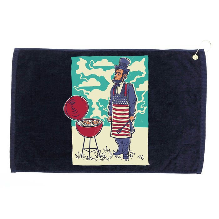 Abe Lincoln Patriotic Barbeque BBQ Grommeted Golf Towel