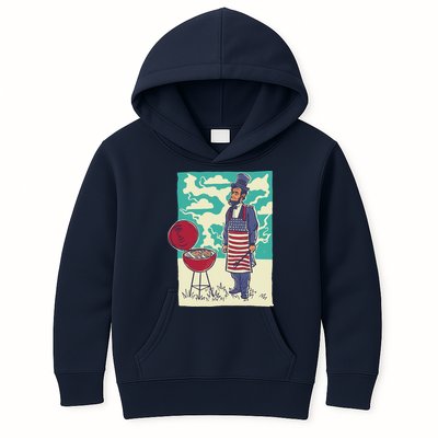 Abe Lincoln Patriotic Barbeque BBQ Kids Hoodie