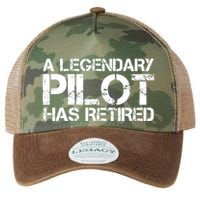 A LEGENDARY PILOT HAS RETIRED Funny Retirement Copilot Gift Legacy Tie Dye Trucker Hat