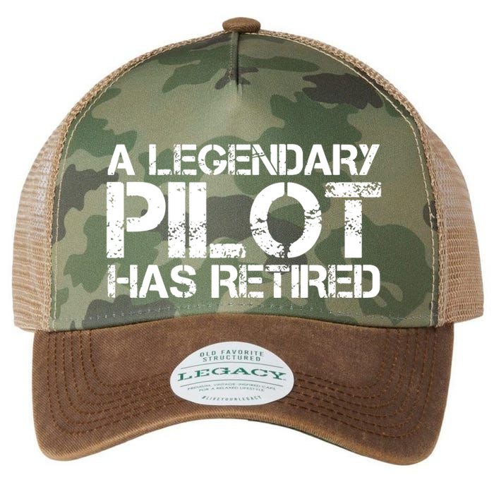 A LEGENDARY PILOT HAS RETIRED Funny Retirement Copilot Gift Legacy Tie Dye Trucker Hat