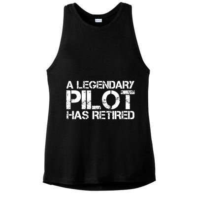A LEGENDARY PILOT HAS RETIRED Funny Retirement Copilot Gift Ladies PosiCharge Tri-Blend Wicking Tank