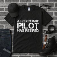 A LEGENDARY PILOT HAS RETIRED Funny Retirement Copilot Gift Tall T-Shirt