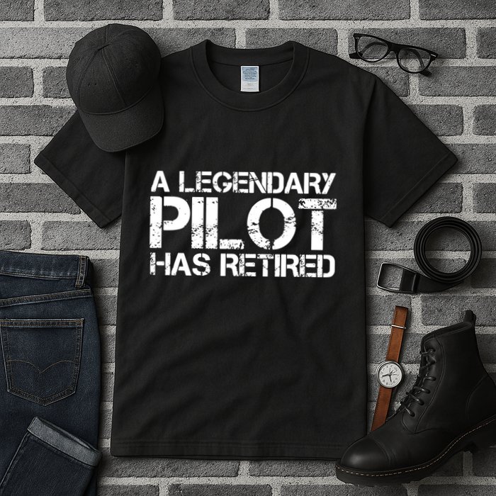 A LEGENDARY PILOT HAS RETIRED Funny Retirement Copilot Gift Tall T-Shirt