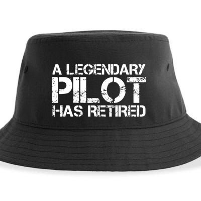 A LEGENDARY PILOT HAS RETIRED Funny Retirement Copilot Gift Sustainable Bucket Hat
