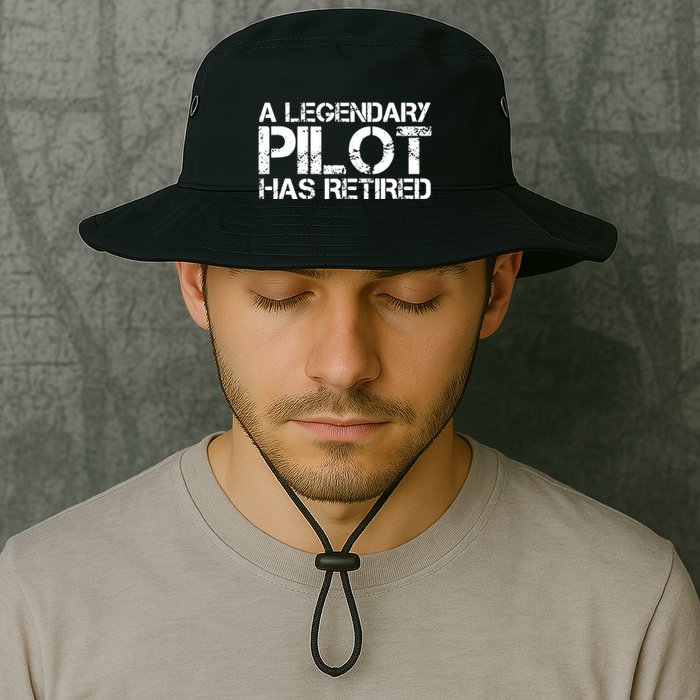 A LEGENDARY PILOT HAS RETIRED Funny Retirement Copilot Gift Bucket Hat