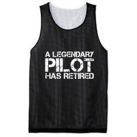 A LEGENDARY PILOT HAS RETIRED Funny Retirement Copilot Gift Mesh Reversible Basketball Jersey Tank