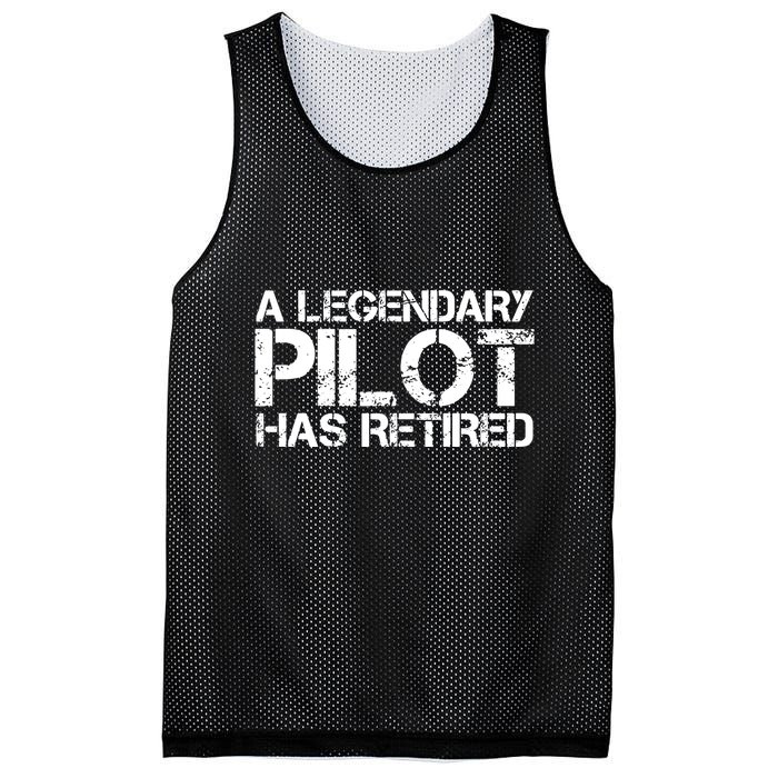 A LEGENDARY PILOT HAS RETIRED Funny Retirement Copilot Gift Mesh Reversible Basketball Jersey Tank