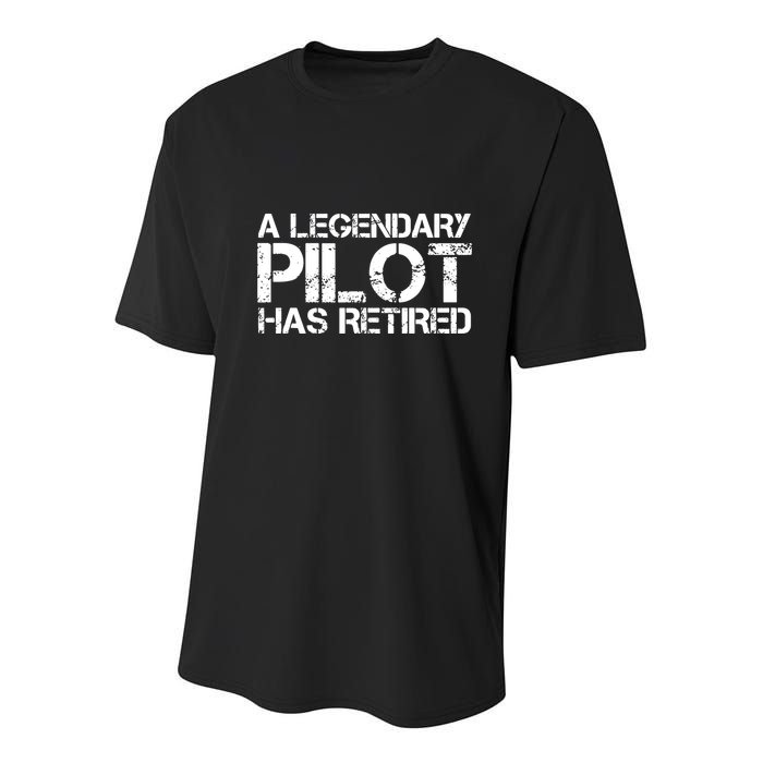 A LEGENDARY PILOT HAS RETIRED Funny Retirement Copilot Gift Youth Performance Sprint T-Shirt