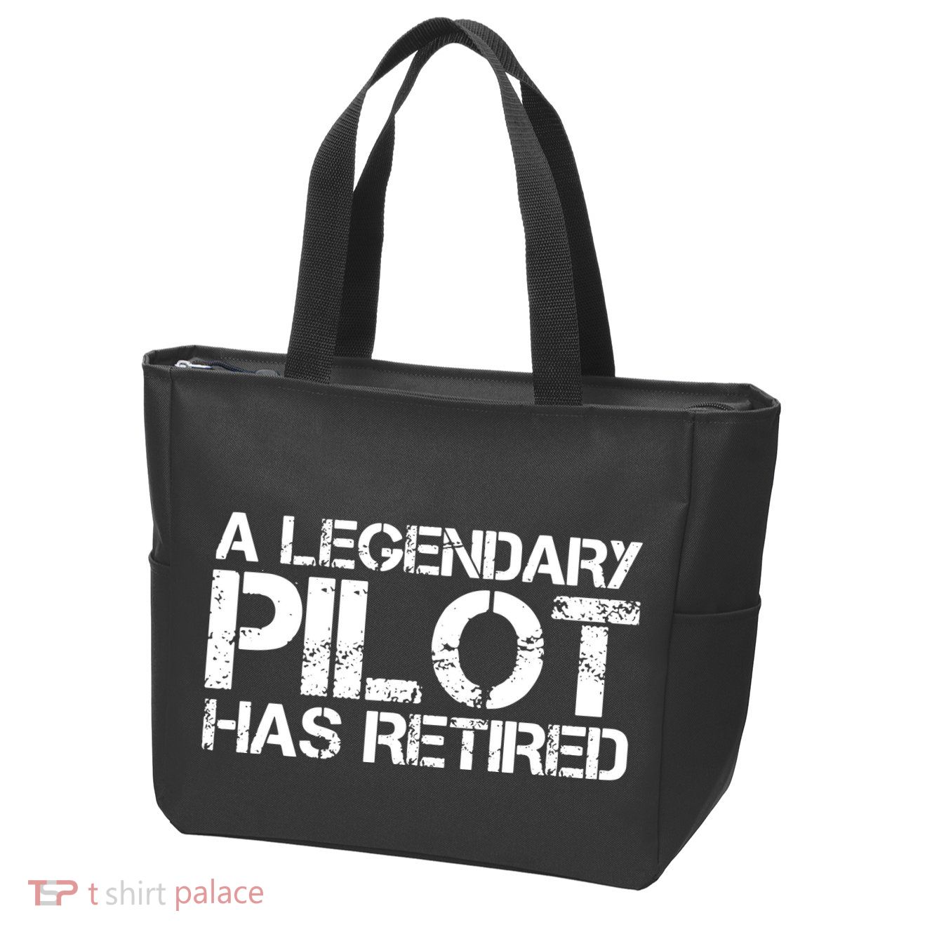 A LEGENDARY PILOT HAS RETIRED Funny Retirement Copilot Gift Zip Tote Bag