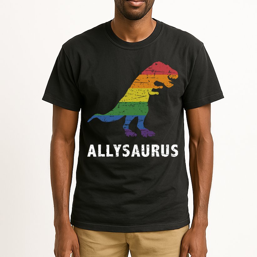 Ally LGBT Pride Allysaurus Dinosaur Tall T-Shirt