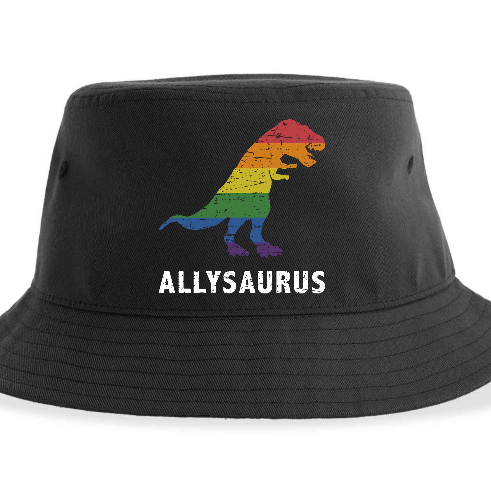 Ally LGBT Pride Allysaurus Dinosaur Sustainable Bucket Hat