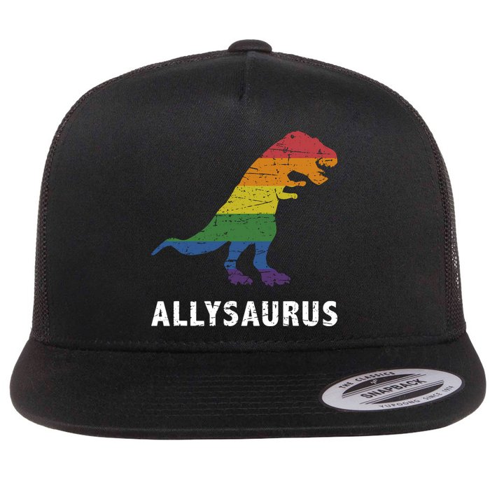 Ally LGBT Pride Allysaurus Dinosaur Flat Bill Trucker Hat