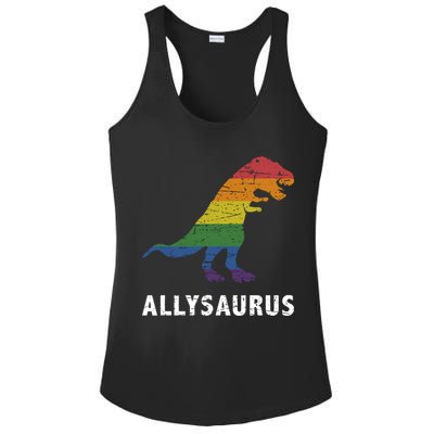 Ally LGBT Pride Allysaurus Dinosaur Ladies PosiCharge Competitor Racerback Tank