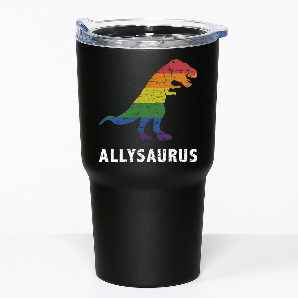 Ally LGBT Pride Allysaurus Dinosaur Tumbler