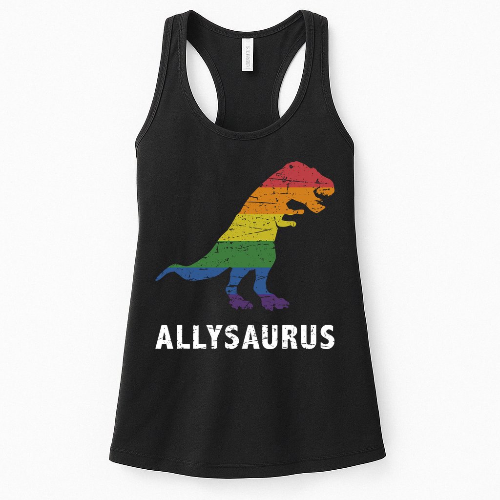 Ally LGBT Pride Allysaurus Dinosaur Womens Tank Top