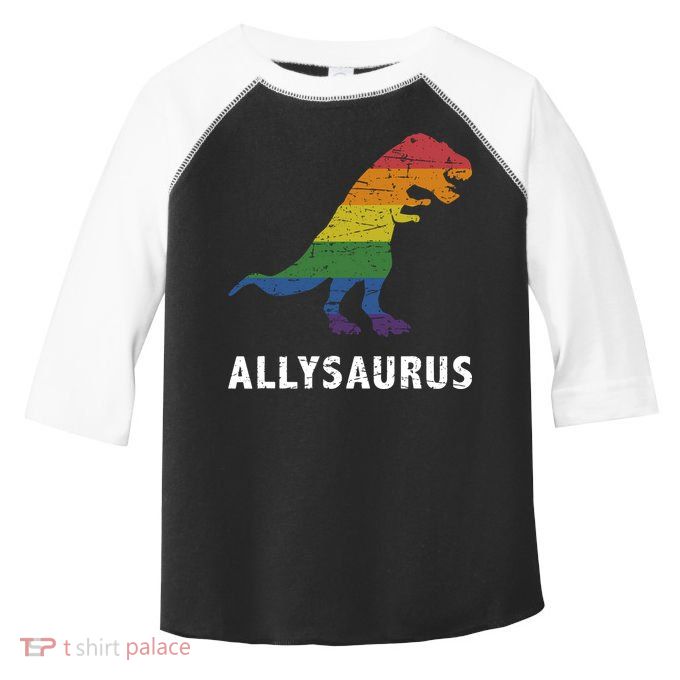 Ally LGBT Pride Allysaurus Dinosaur Toddler Fine Jersey T-Shirt