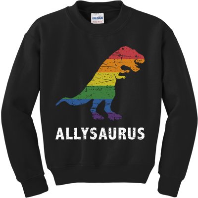 Ally LGBT Pride Allysaurus Dinosaur Kids Sweatshirt