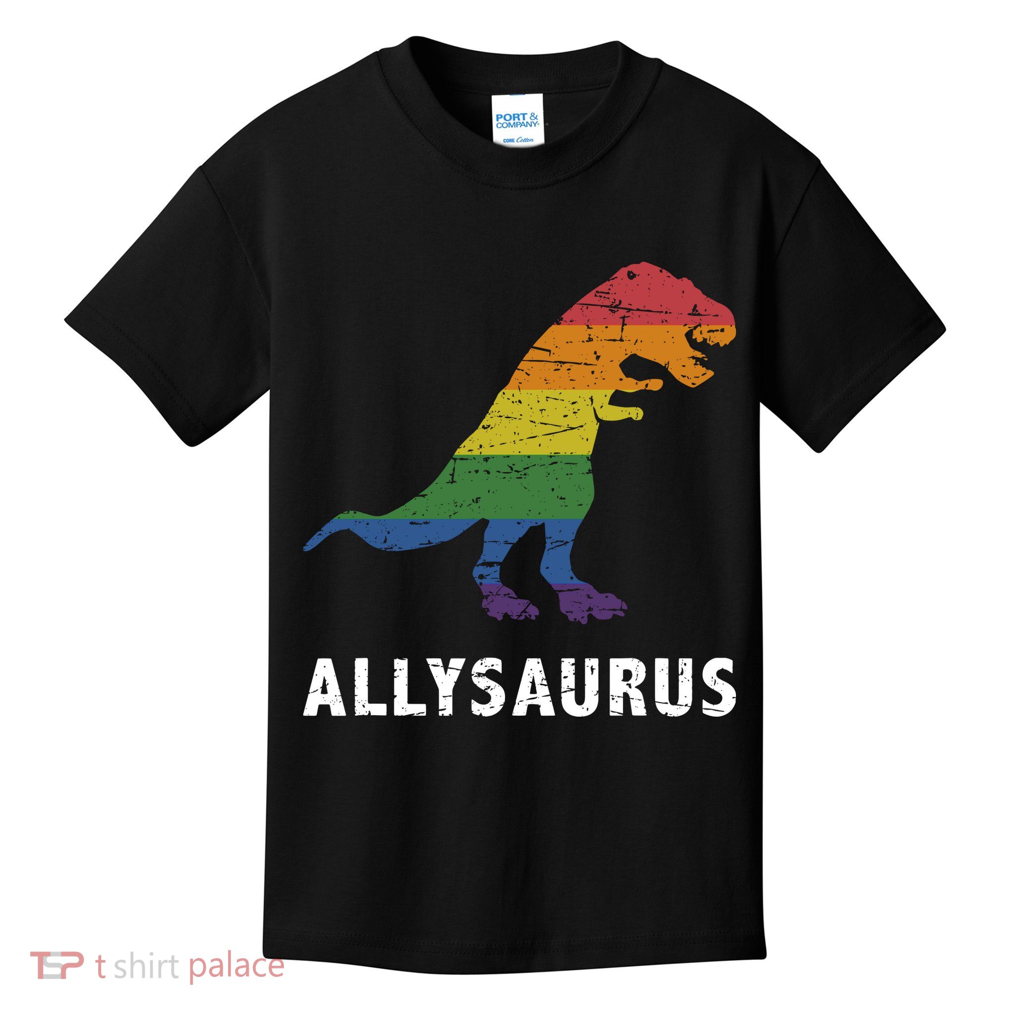 Ally LGBT Pride Allysaurus Dinosaur Kids T-Shirt