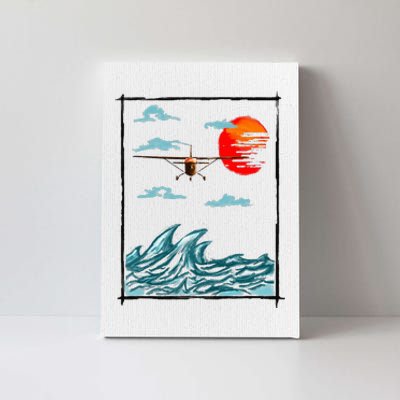 Airplane Lover Present Airplane Over Waves Canvas