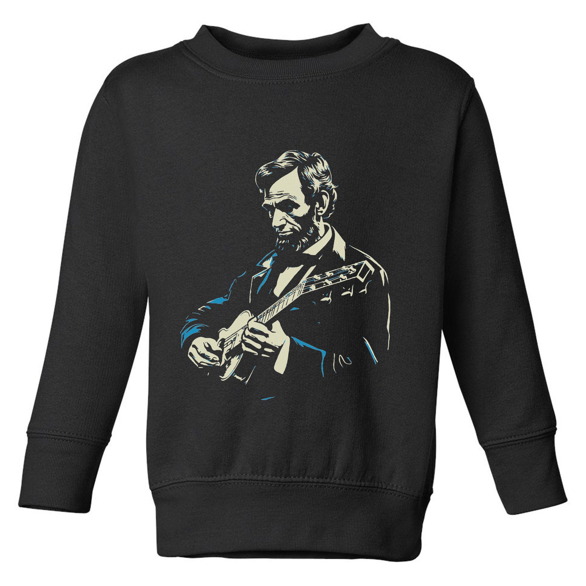 Abraham Lincoln Playing Guitar Retro Founding Fathers Toddler Sweatshirt