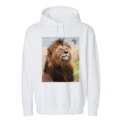 African Lion Pride Garment-Dyed Fleece Hoodie