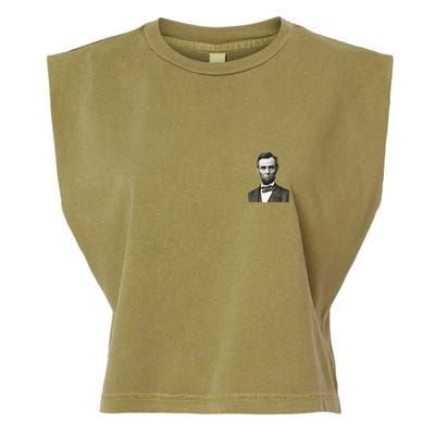 Abraham Lincoln Pocket Size Print Garment-Dyed Women's Muscle Tee